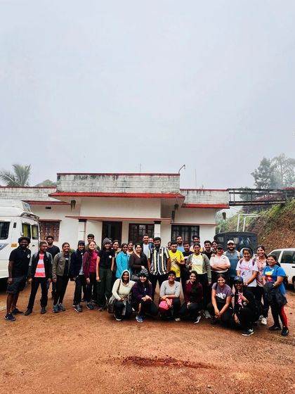 The group outside the homestay, our base for the weekend.