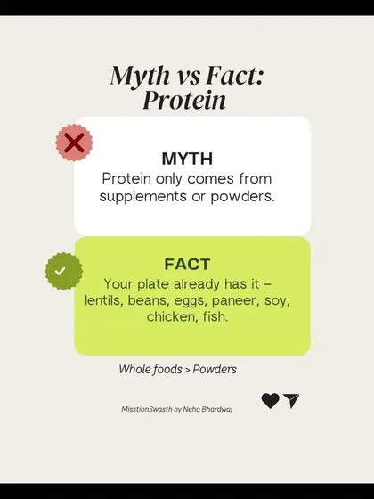 One of the most common questions I get is about protein. This simple guide debunks the myth that you need powders or supplements, showing how your daily meals can provide all the protein you need from whole foods like lentils, paneer, and eggs.