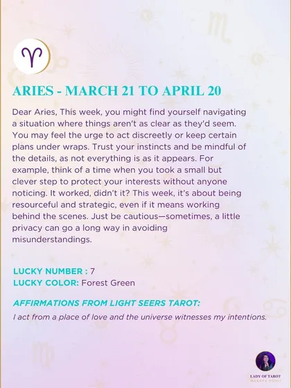This week's tarot reading for Aries. You might find yourself navigating a situation where things aren't as clear as they'd seem. It's about being resourceful and strategic.