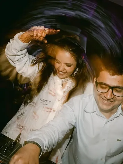 The best moments are the unscripted ones. Sharing a dance with the bride behind the decks is what it's all about, connecting with the couple and celebrating their love story through music.