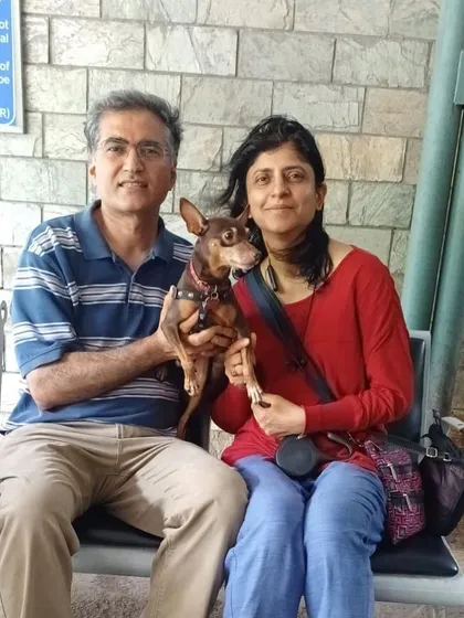 A family with their Miniature Pinscher at the quarantine office. I'm there to make this official process smooth and stress-free.