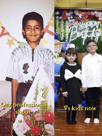 Our "professional" childhood photoshoots vs. the stylish shoots kids have now. Times have definitely changed.