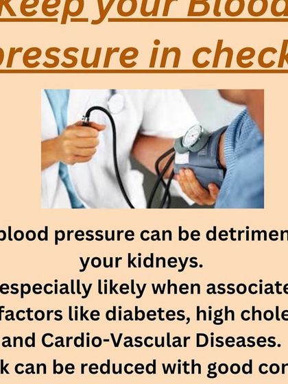 Keeping your blood pressure in check is vital, as high blood pressure is a major risk factor for kidney damage, especially when combined with diabetes or high cholesterol.