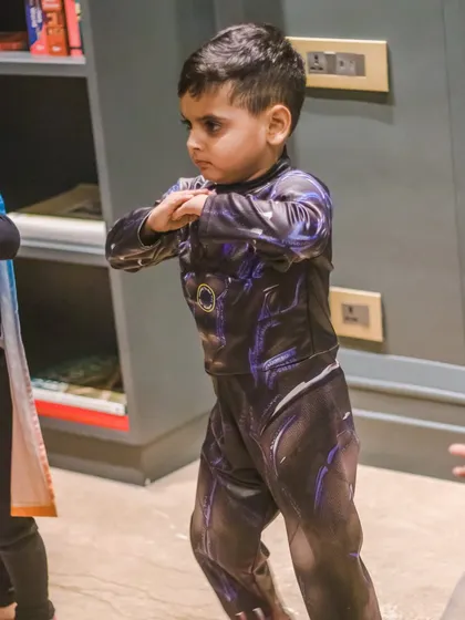 This little Black Panther is ready for action. Themed classes help children connect with the movement and tell a story through their dance.