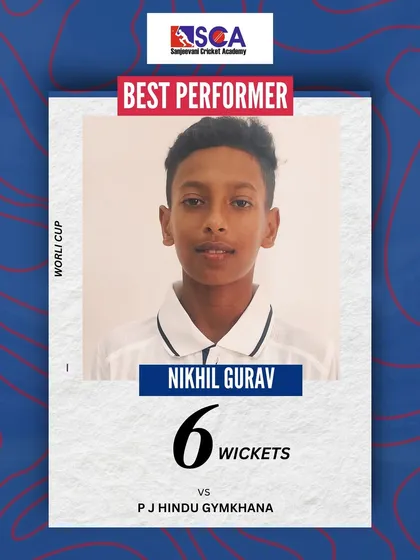 Another 6-wicket haul for Nikhil Gurav, this time against PJ Hindu Gymkhana. His consistency shows the quality of our bowling coaching.