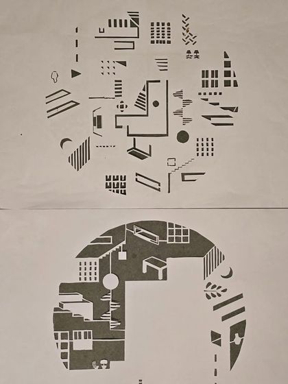 Digital iterations of Vidya's work, showing her study of mass and void. This process of digital and manual exploration is something I encourage to find the strongest expression of an idea.