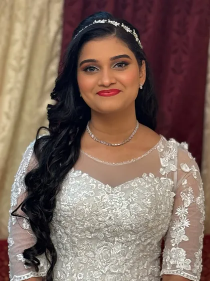 Radiant and ready for forever. Our beautiful Christian bride in her white gown, with makeup that is both elegant and timeless.