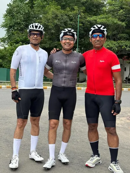 Three of our members posing together after a satisfying Wednesday ride.