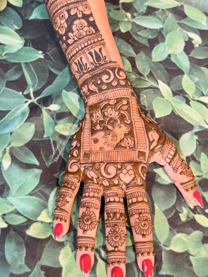 A detailed shot of the back of the hand, featuring a cute cartoonish motif.