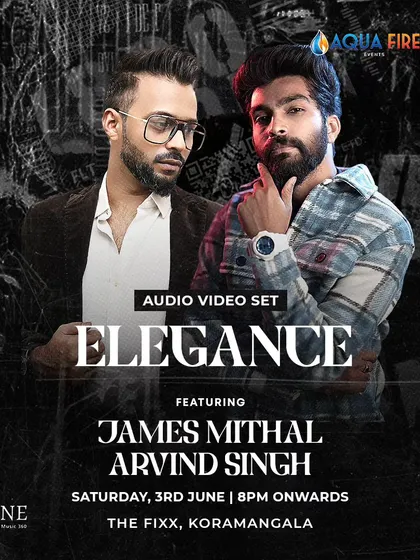 I often collaborate with other talented artists to deliver unique audio-video sets. This poster showcases one of my specialized "Elegance" themed nights.
