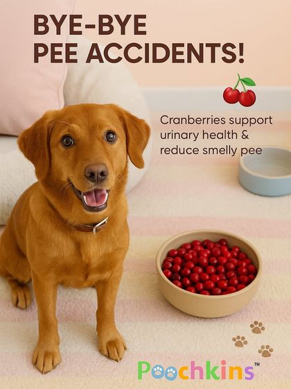 Cranberries are a superfood for dogs. They support urinary health and can help with smelly pee. We believe in natural nutrition for our bachhe.