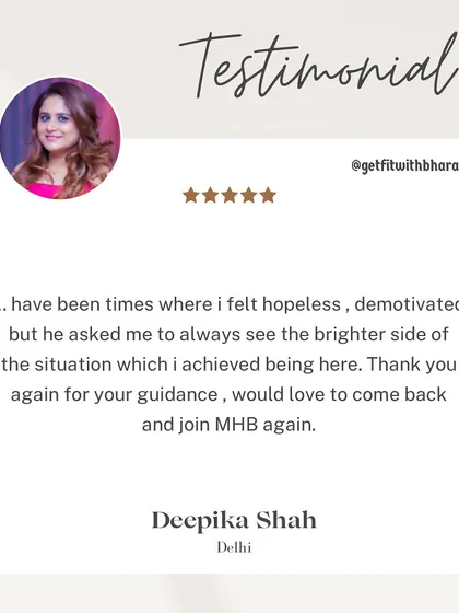Even when Deepika felt hopeless, I encouraged her to see the brighter side and focus on the progress she had made. A positive mindset is a huge part of this journey.