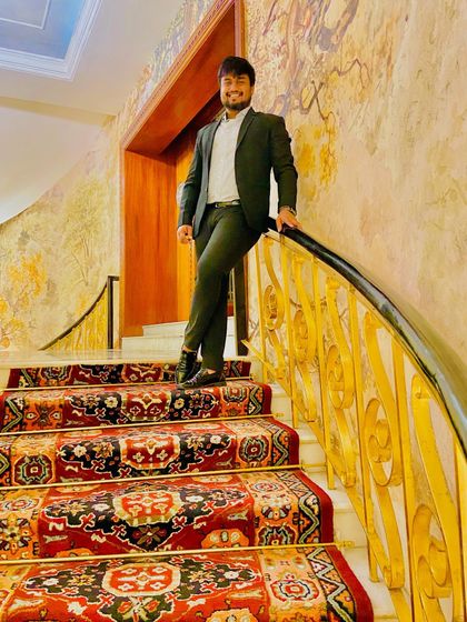 Taking a moment at a beautiful event venue. My job is to handle the stress of event production so that my clients can relax and enjoy their special day.