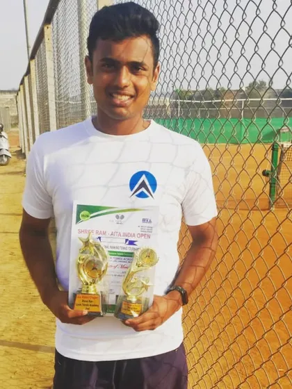 Persistence pays off. Subhash won the Singles title of the Under 18 Championship Series tournament.