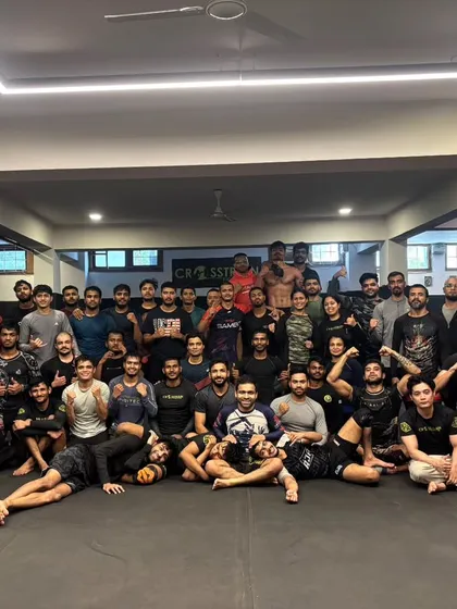 The squad training hard in support of our fighter who goes to war tomorrow. When one of us fights, we all fight.
