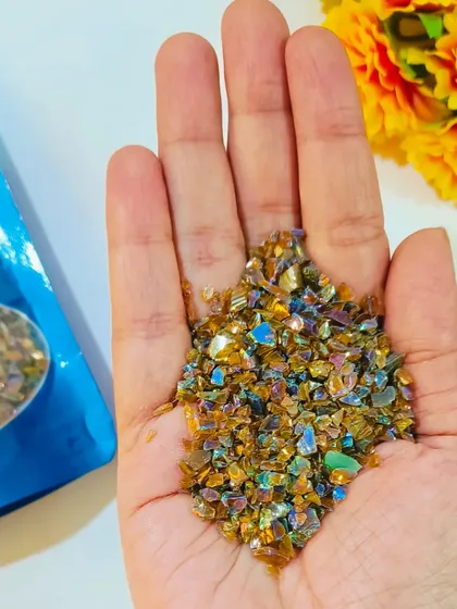 Our multi-colored holographic glass granules offer a beautiful, iridescent effect. They catch the light wonderfully, adding depth and dimension to any resin creation.