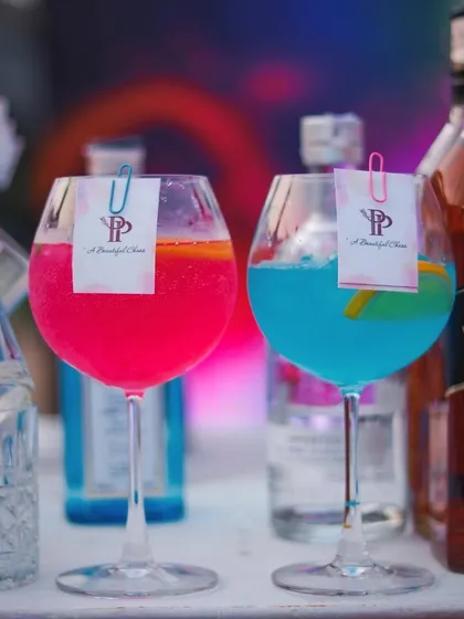 The perfect drink is a work of art. I specialize in creating bespoke cocktails that are not only delicious but also visually stunning, often personalized with custom tags to match your wedding hashtag or theme.