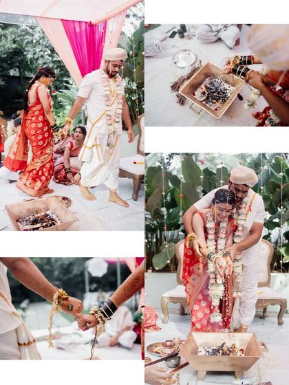 I have had the honor of hosting many beautiful South Indian weddings. The lush greenery and traditional decor elements, like floral arrangements and brass lamps, create an authentic and sacred atmosphere for the ceremony.