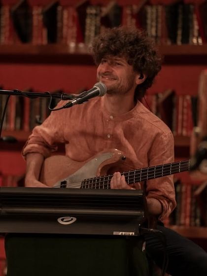 The incredible Michael League, my producer and friend, on bass during the 'Vari' tour. His musical direction and joyful presence on stage are a constant inspiration.