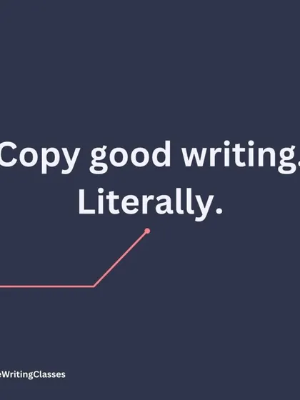 Want to write better? Try this underrated trick: literally copy good writing. Spend 20 minutes rewriting a passage from a book you admire. You'll subconsciously absorb the author's style, rhythm, and voice.