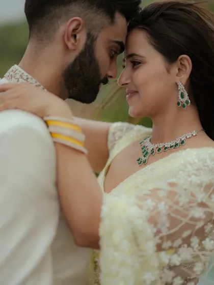 A close, intimate portrait capturing the deep connection between the couple. This shot from a Mumbai wedding shoot focuses on their gentle expressions and the soft, natural light, creating a timeless and emotional image.