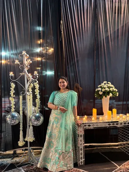 A quiet corner at a beautifully lit event. Even the smaller details of the decor can inspire a dance move or a particular mood for a performance.