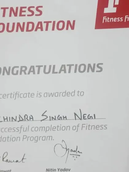 My certificate for completing the Fitness Foundation Program from Fitness First, a core component of my early training.