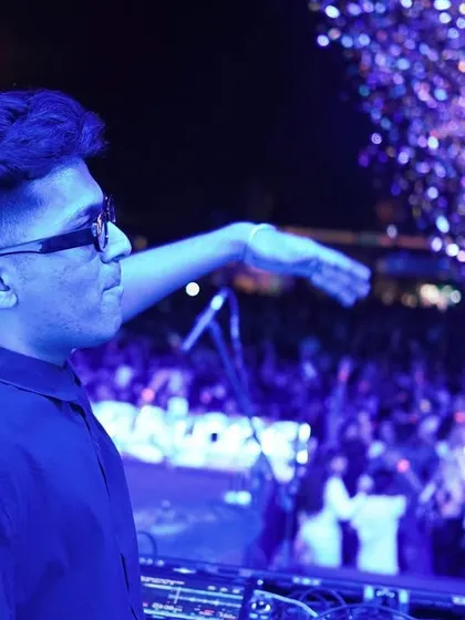 A moment of pure joy, surrounded by confetti while opening for Ritviz in Rajkot. The energy from a crowd this size is electrifying.