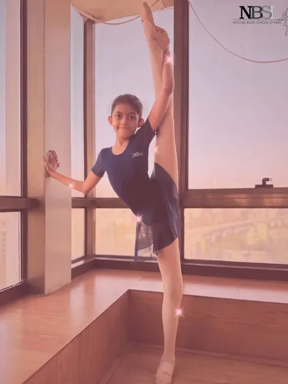 Flex your fitness and begin your ballet journey with us. This student's incredible flexibility is an inspiration.