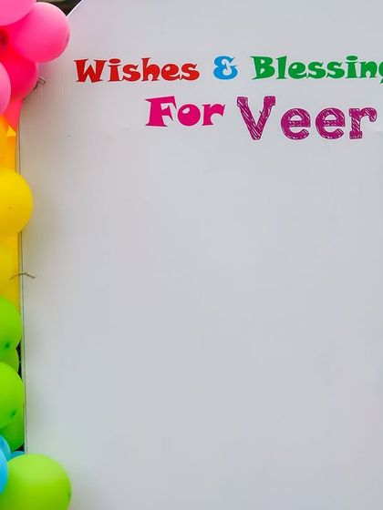 A "Wishes & Blessings" board where guests could leave messages for the birthday boy, a sweet and personal touch for any celebration.