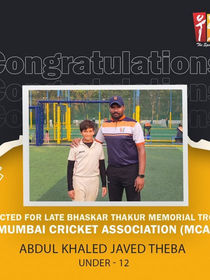 We are proud to announce that our student, Abdul Khaled Javed Theba, has been selected for the Under 12 Mumbai Cricket Association (MCA) team for the Late Bhaskar Thakur Memorial Trophy. We are committed to nurturing talent and providing a platform for growth.