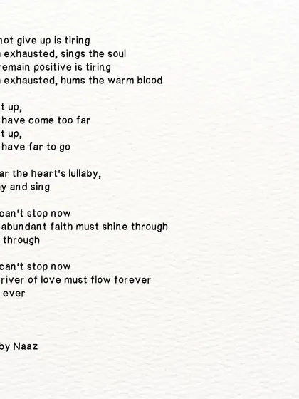 A poem about the exhaustion of trying to stay positive. It's a reminder to rest, because you have come far and still have far to go.