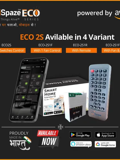 Our ECO 2S module is ideal for smaller rooms or specific needs. It can control 2 switches and is available in variants that also include fan and remote control.