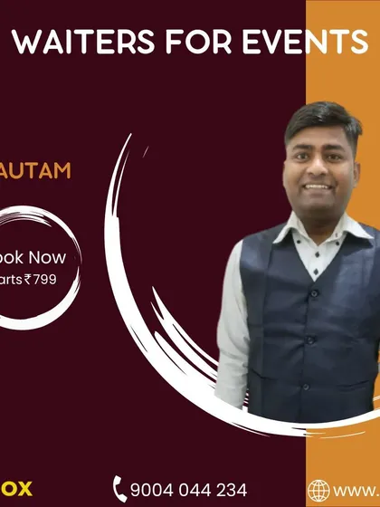 Let my professional staff, like Gautam, manage the party logistics. He can help serve guests and manage their needs, letting you be carefree at your own event.