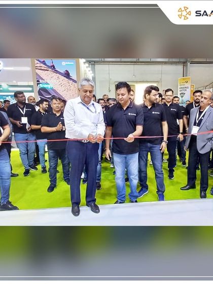 The official inauguration of our stall at REI 2024, with Mr. Akhileshwar Singh of SJVN cutting the ribbon.