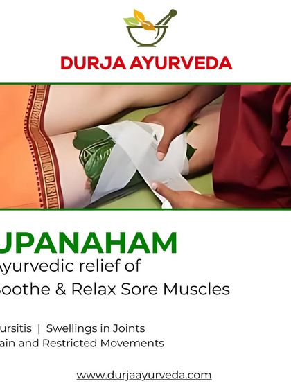 Upanaham is an herbal poultice wrap therapy designed to soothe and relax sore muscles. It is particularly effective for bursitis, joint swelling, and pain with restricted movements.