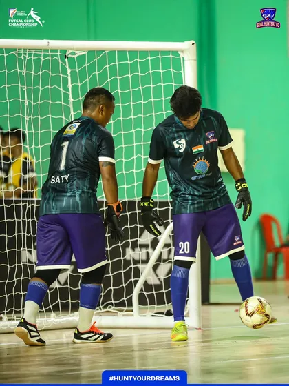 Our goalkeepers getting ready for the match.