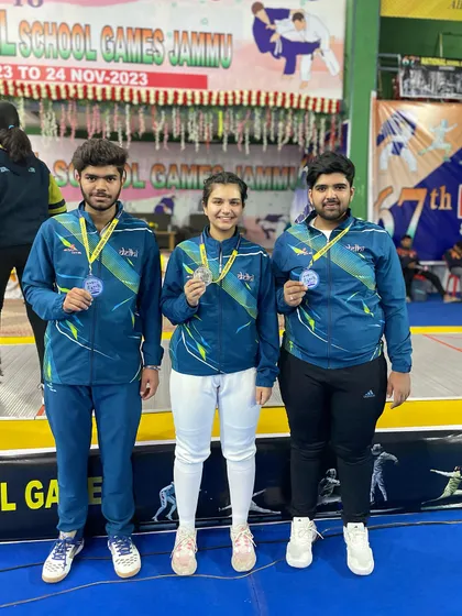 Success at the 67th National School Games in Jammu. Our U-19 fencers representing Delhi with their silver and bronze medals, a result of their consistent effort and training.