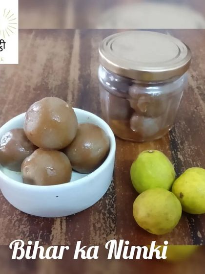 This is Bihar's famous Nimki, a special kind of whole lemon pickle. It's a tangy and healthy achaar that is great for digestion and has a very unique, traditional taste.