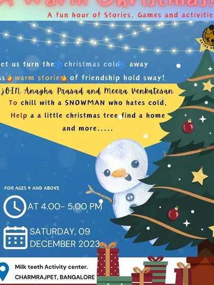 Our Christmas workshops are filled with warmth, stories, and festive fun. This was for a special hour of stories, games, and activities where we helped a little Christmas tree find a home and chilled with a snowman who hates the cold.