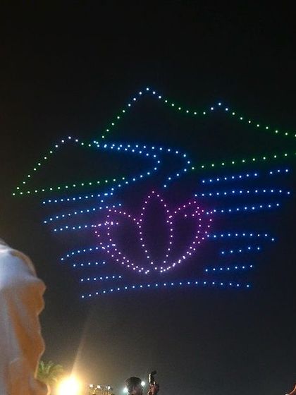 A lotus flower in the mountains, a beautiful blend of nature and spirituality from our Chhattisgarh show. We aim to create art that is both meaningful and visually stunning.