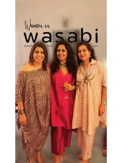 These beautiful ladies are all decked out for a Diwali party in their Wasabi outfits. It was an amazing night filled with lovely women enjoying our comfortable and stylish designs.