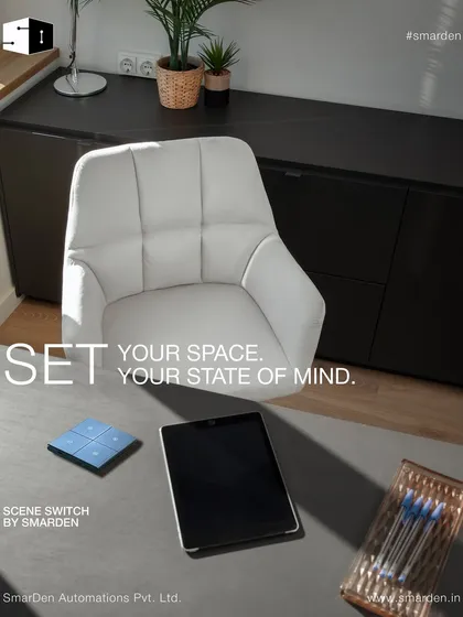 Set your space, set your state of mind. The SmarDen Scene Switch lets you shift from work mode to unwind mode with a single tap, changing your lights and mood instantly.