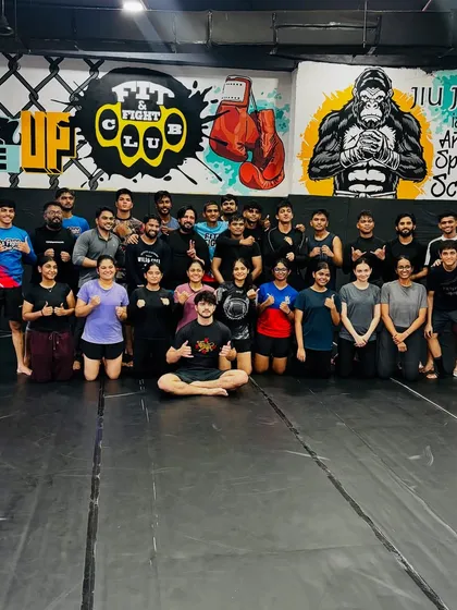 The full group after a fantastic BJJ workshop. The energy and enthusiasm to learn from a top-tier athlete like Coach Yaqoub was incredible.