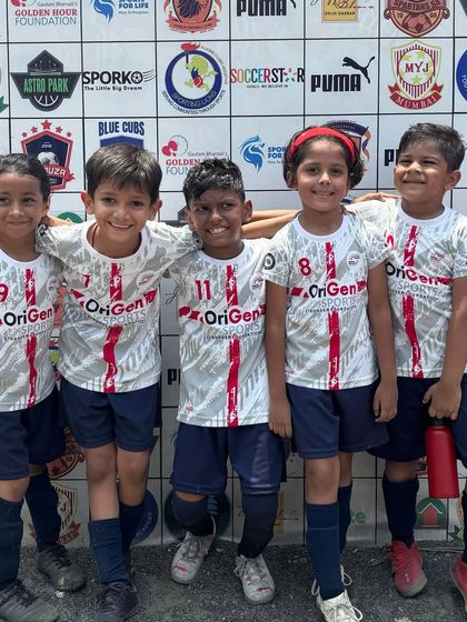 The U7 team together, showing the bonds of friendship and teamwork formed on the pitch.