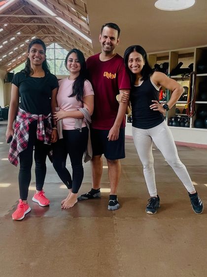 A great shot with some of the amazing people who joined our New Year's dance fitness celebration.