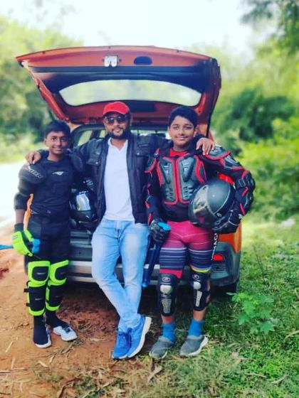 Geared up for the thrill. Our Alpine skaters ready for the 38th state selection trials, equipped with full protective gear for this high-speed discipline.