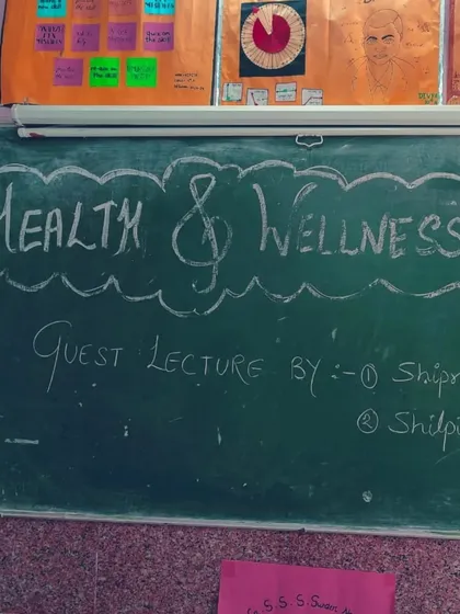 The 'Health & Wellness Club' board at a school where I conducted a guest lecture. It's wonderful to see these initiatives taking root.