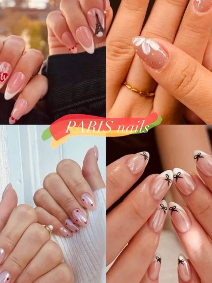 "Paris nails" are all about romance. Think Eiffel Towers, delicate bows, and polka dots.
