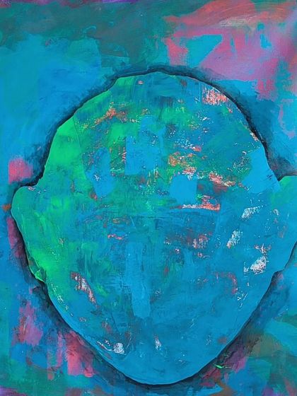 Another view of "The Head of a Child." The colors are chaotic and unsettling, reflecting the turmoil and grief that inspired it. This is art as a form of protest and bearing witness.